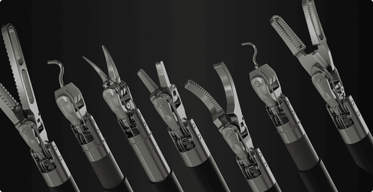 Close-up of robotic instruments