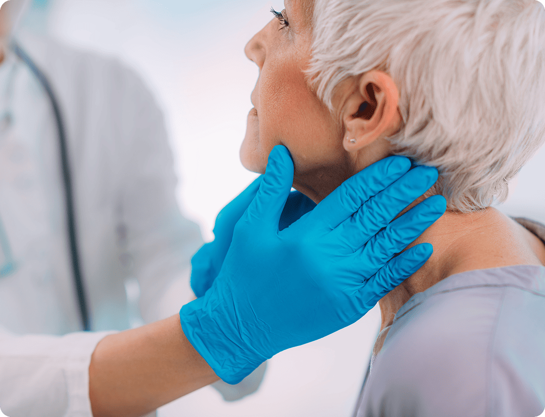 Patient head and neck examination