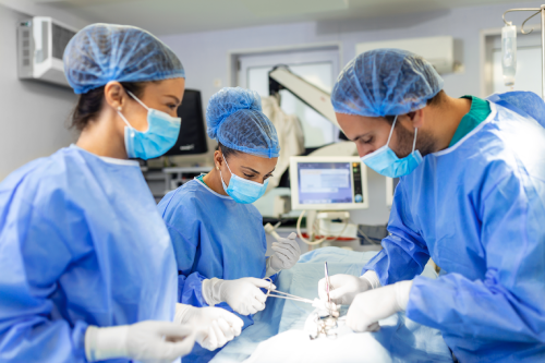 Robotic-assisted prostatectomy in operation