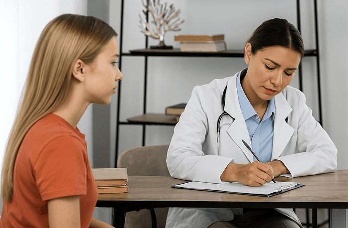 Doctor with patient