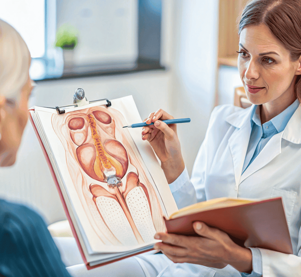 Doctor discussing urology procedure